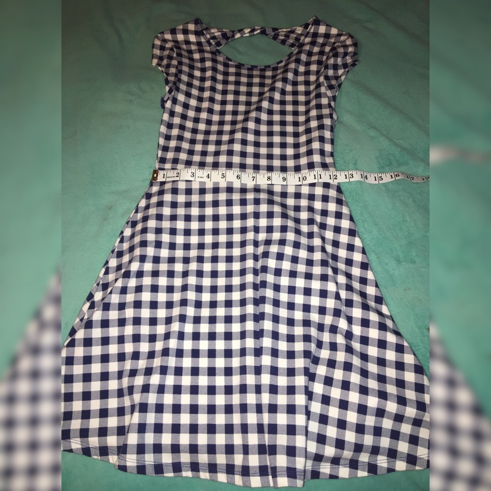 Bongo White and Blue Plaid Dress